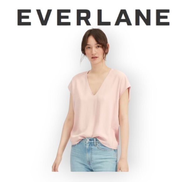 Everlane sleeveless blush boxy oversized neutral 100% Triacetate top size 8 - Picture 1 of 9